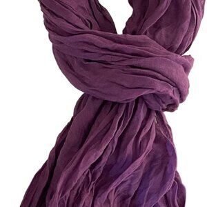 Summer Cotton Blend Crinkle Vintage Soft Scarf Fashion Solid Scarf Wrap Shawl